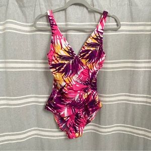 JANTZEN / Classis Tropical Print One Piece Swimsuit Size 8